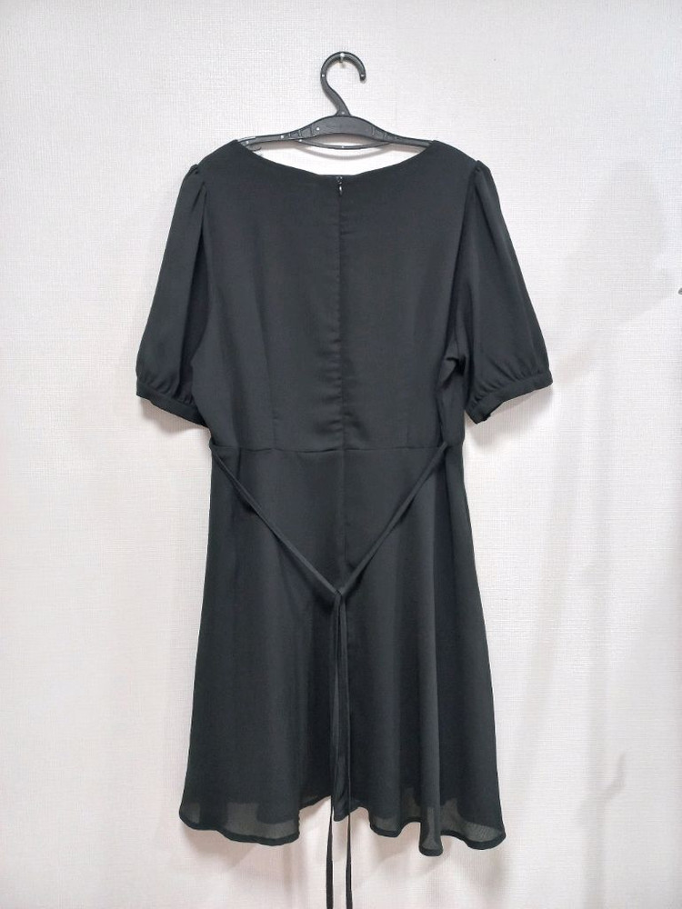 빅사이즈 셔링 원피스 블랙 이미지