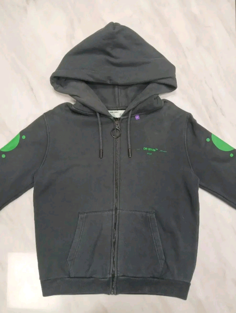 [서비스 파격가] 오프화이트 남성 여성공용 후드티 후드집업 후드자켓 S 사이즈 이미지