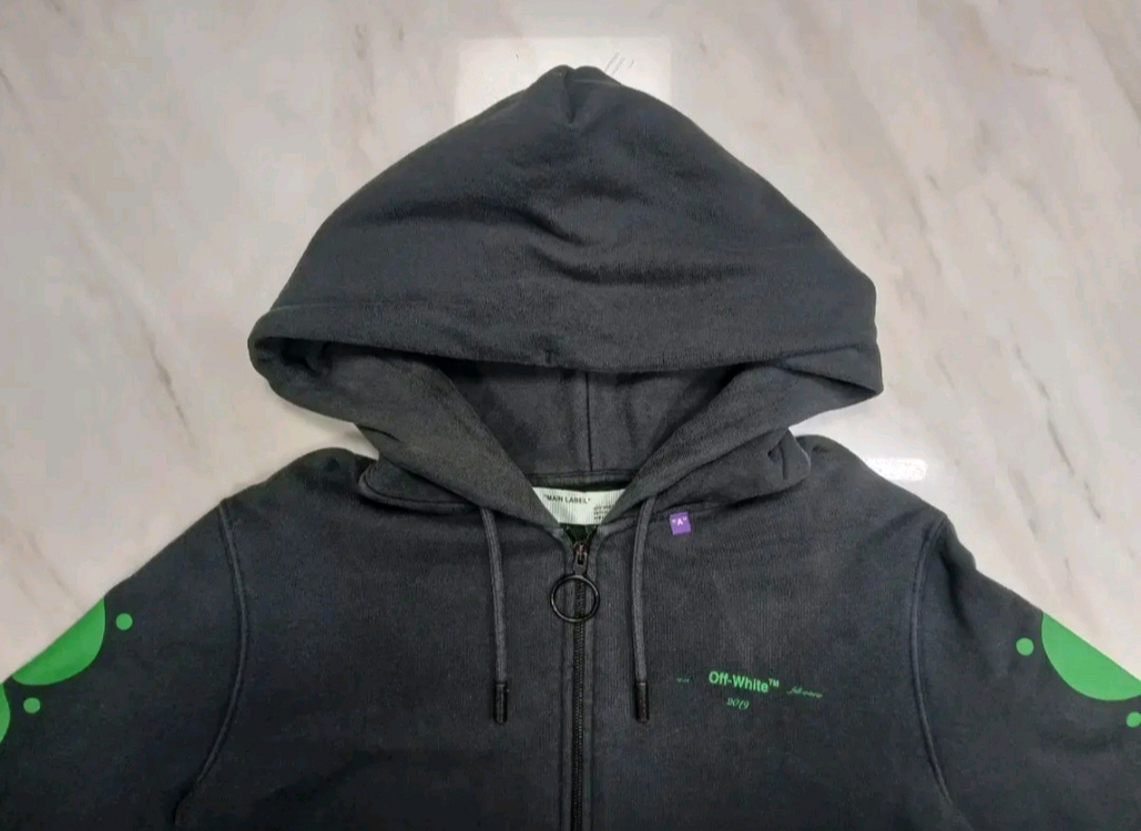 [서비스 파격가] 오프화이트 남성 여성공용 후드티 후드집업 후드자켓 S 사이즈 이미지