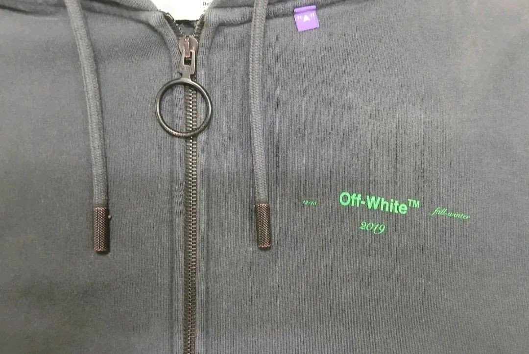 [서비스 파격가] 오프화이트 남성 여성공용 후드티 후드집업 후드자켓 S 사이즈 이미지