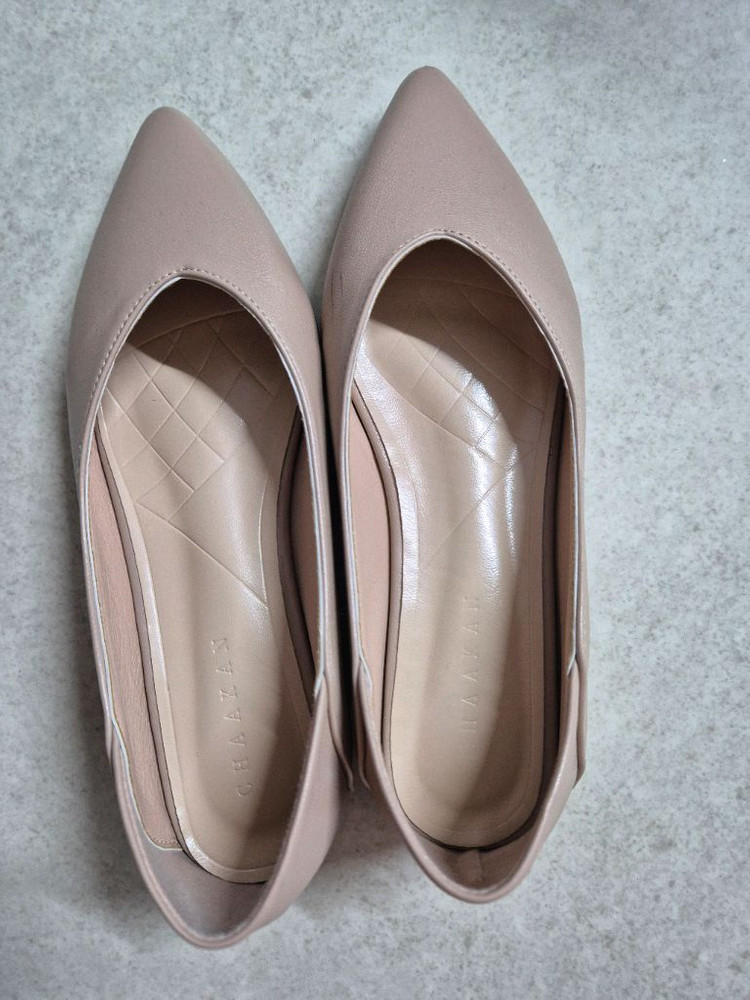 실착 2회 착한구두 베이지 플랫슈즈 데일리 단화 225mm 이미지