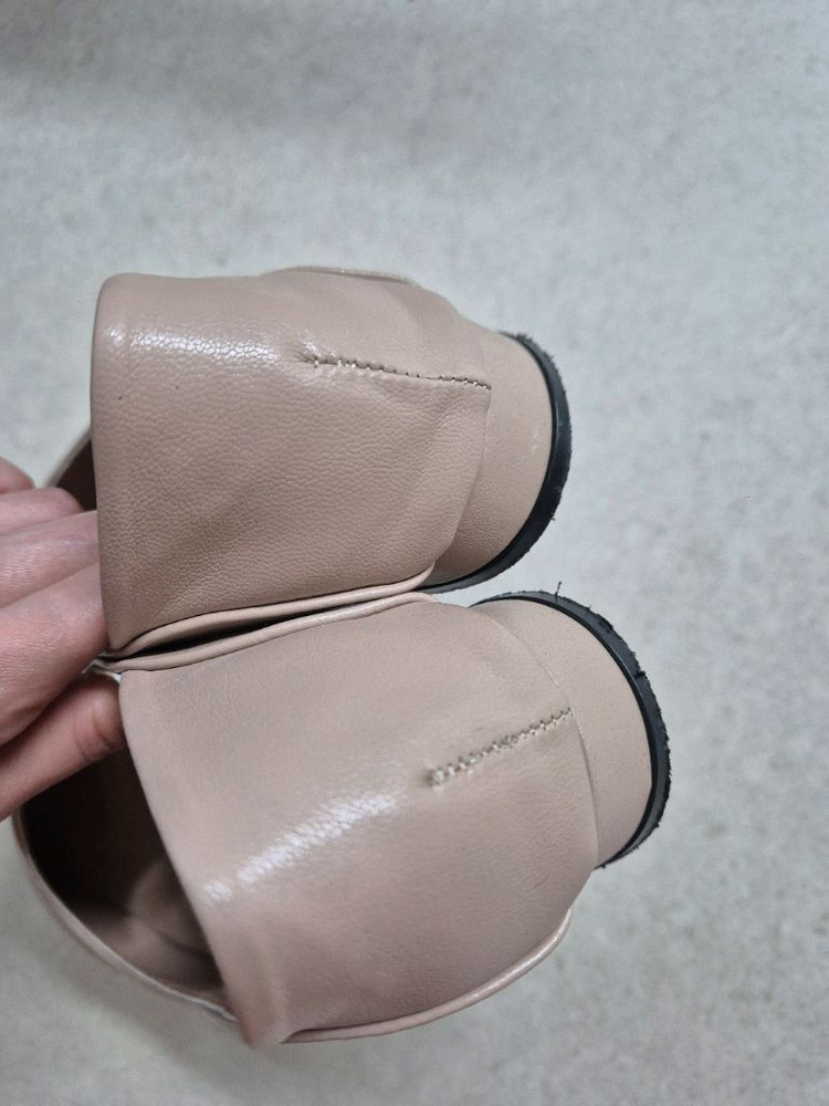 실착 2회 착한구두 베이지 플랫슈즈 데일리 단화 225mm 이미지