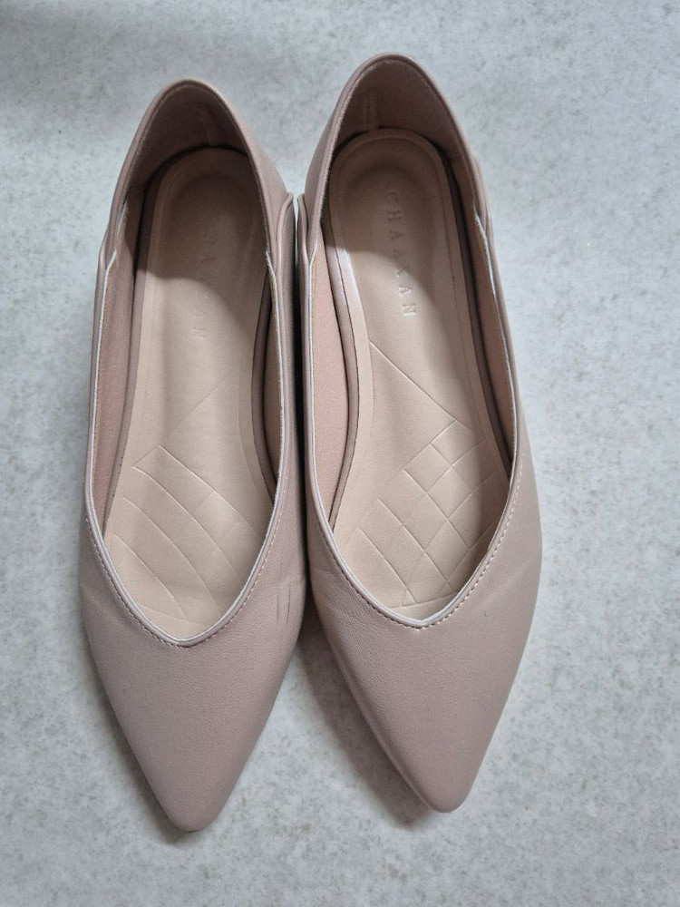 실착 2회 착한구두 베이지 플랫슈즈 데일리 단화 225mm 이미지