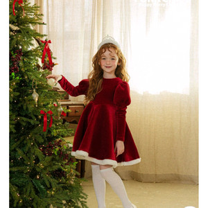 120~130 XL 사이즈 레드 벨벳 크리스마스 원피스 5~7세 추천 이미지
