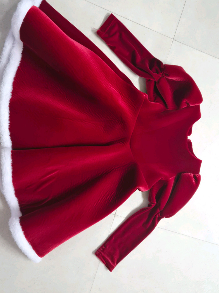 120~130 XL 사이즈 레드 벨벳 크리스마스 원피스 5~7세 추천 이미지