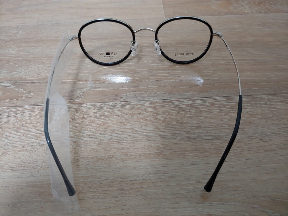 동그리 안경 솔텍스 안경테 AIROCK 2029 48 남자 여자 공용 에어락 블랙 실버 미착용 새제품 이미지