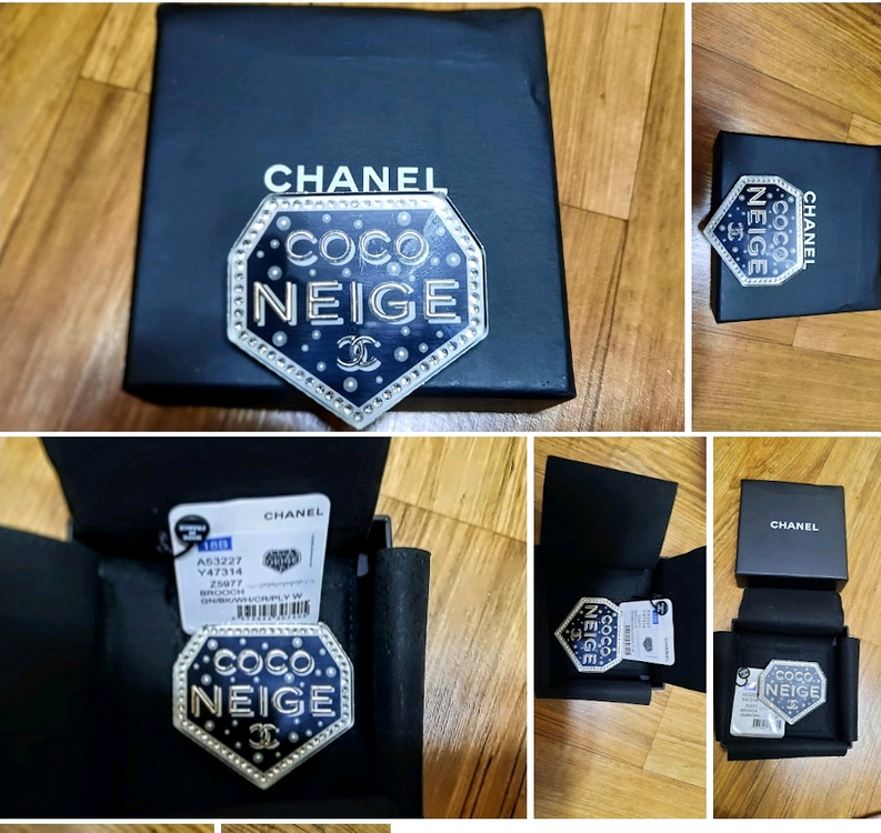 샤넬 코코네쥬 브로치- 모델 번호는 A53227- 색상은 블랙, 화이트,정품임 이미지