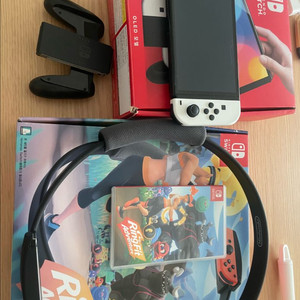 닌텐도스위치 oled 화이트+ 링피트세트 이미지