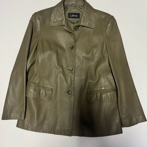 여성 빈티지 올리브 카키 리얼 양가죽 자켓 55 S 이미지