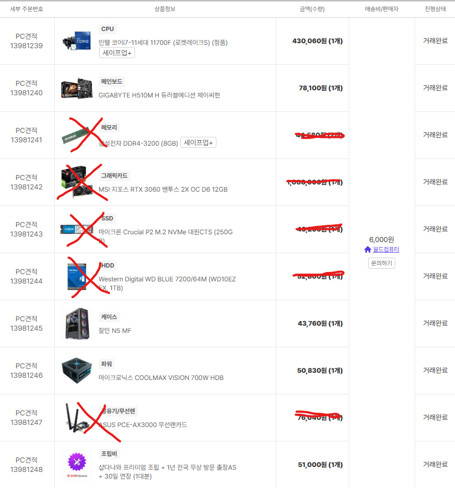 i7 11700F + 32Gb + P31 1Tb + RX6600 이미지