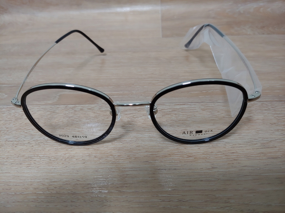동그리 안경 솔텍스 안경테 AIROCK 2029 48 남자 여자 공용 에어락 블랙 실버 미착용 새제품 이미지