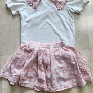 페리미츠 여아 상하세트+ 망고 스커트 140 사이즈 이미지