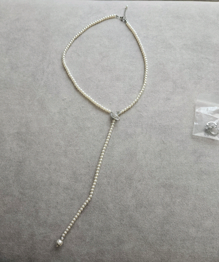 비비안 우주선 원터치 귀걸이,비비안 우주선 Y자 진주 목걸이 이미지