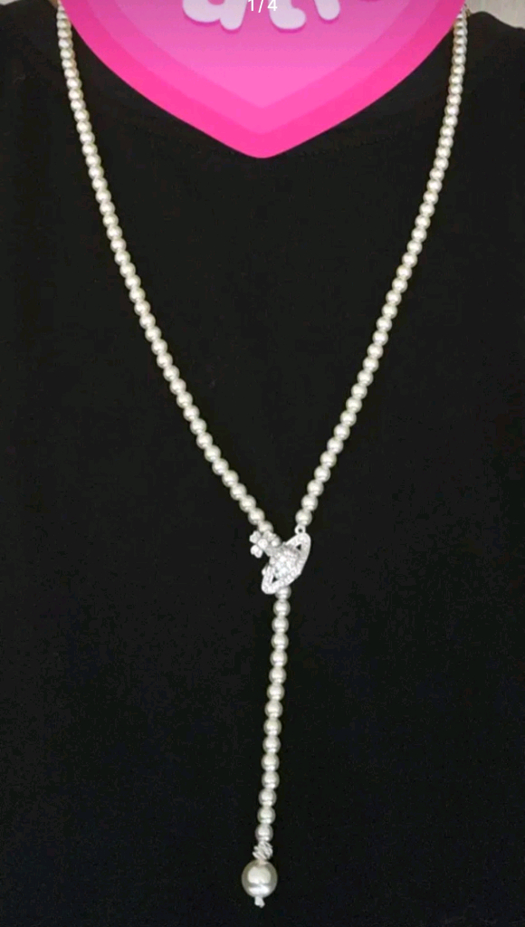 비비안 우주선 원터치 귀걸이,비비안 우주선 Y자 진주 목걸이 이미지