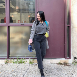 매니모어몽 10부 언밸런스 데님 (흑청 / S사이즈) 이미지