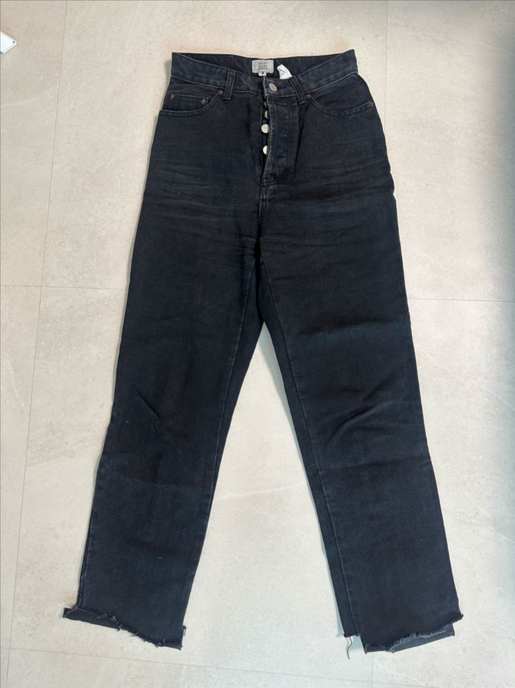 매니모어몽 10부 언밸런스 데님 (흑청 / S사이즈) 이미지