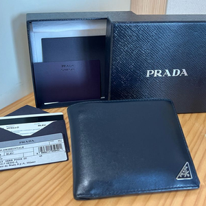 프라다 비텔로 반지갑 블루 prada vitello 다크네이비 이미지