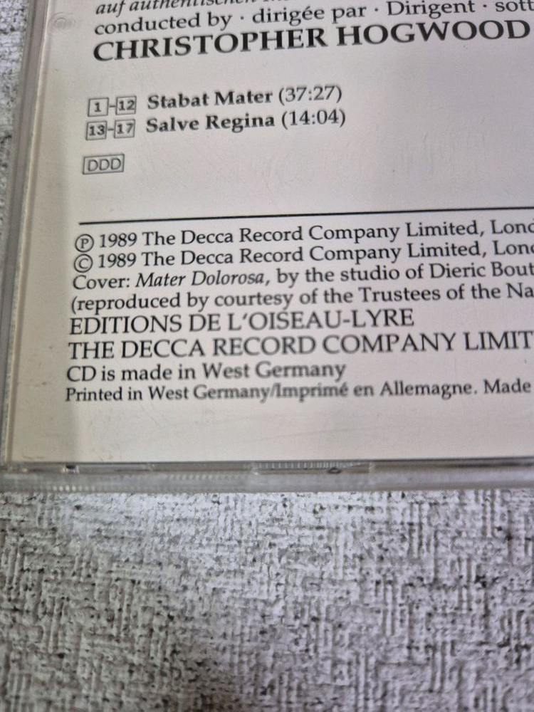 페르골레시 Stabat Mater 바로크 클래식 Emma Kirkby 고음질 독일제 CD 이미지