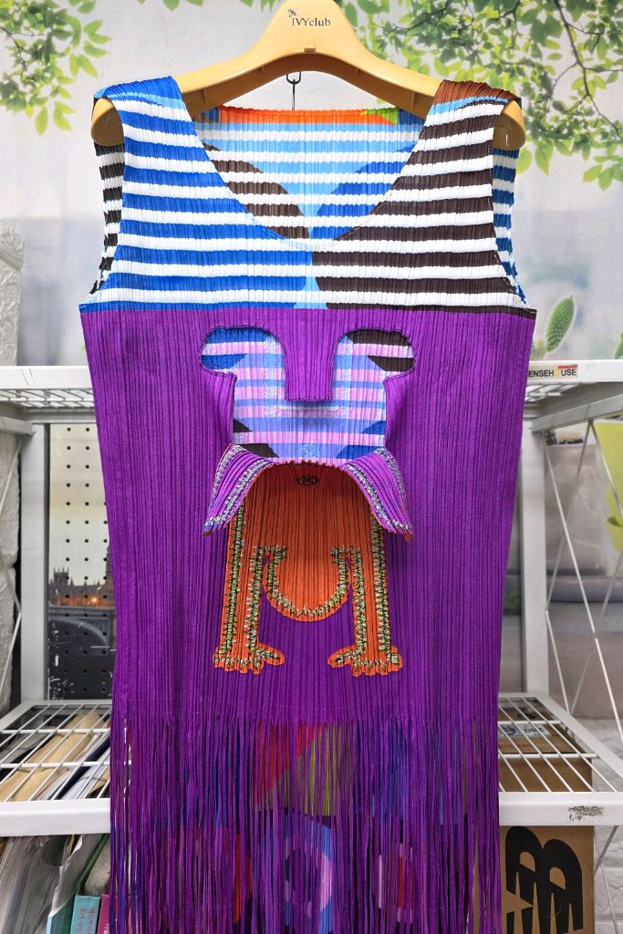 플리츠플리즈 이세이미야케 롱원피스 드레스 55~66 3사이즈 핸드스탠드 여름 나시원피스 WM52 이미지