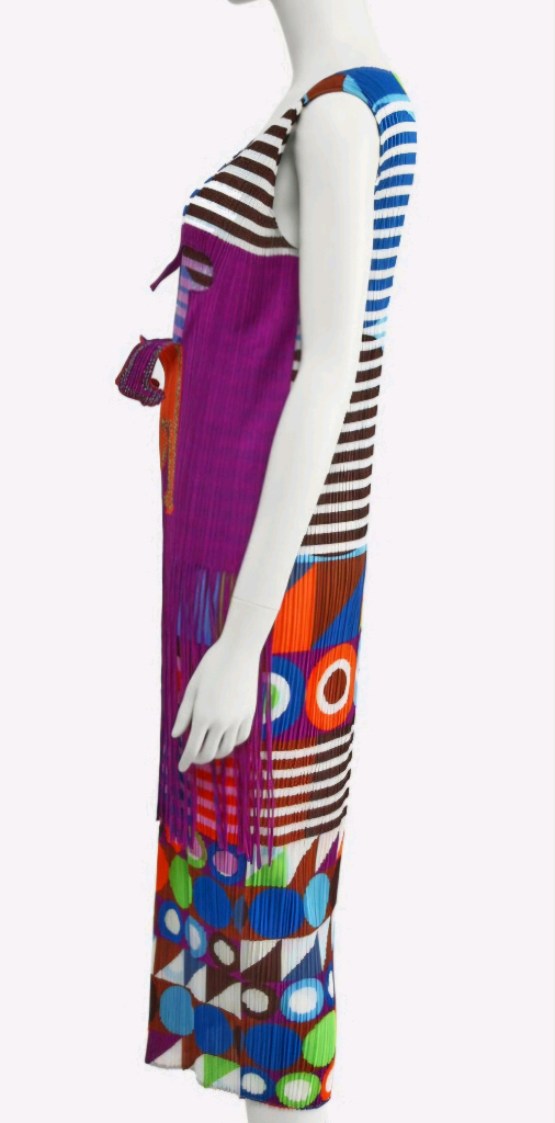 플리츠플리즈 이세이미야케 롱원피스 드레스 55~66 3사이즈 핸드스탠드 여름 나시원피스 WM52 이미지