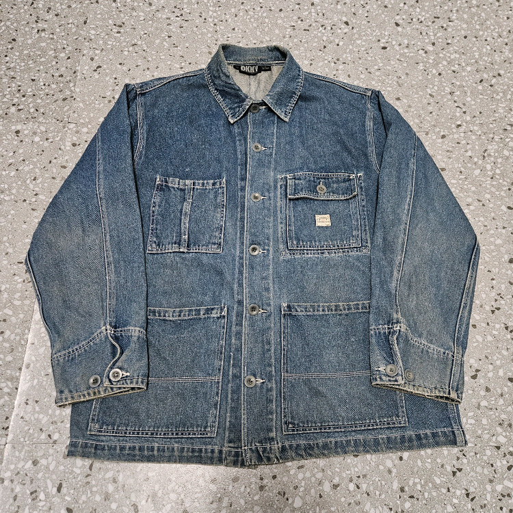 90s DKNY 빈티지 데님 쵸어 코트 105 팝니다/데님자켓 청자켓 청카바 워크웨어 칼하트 이미지