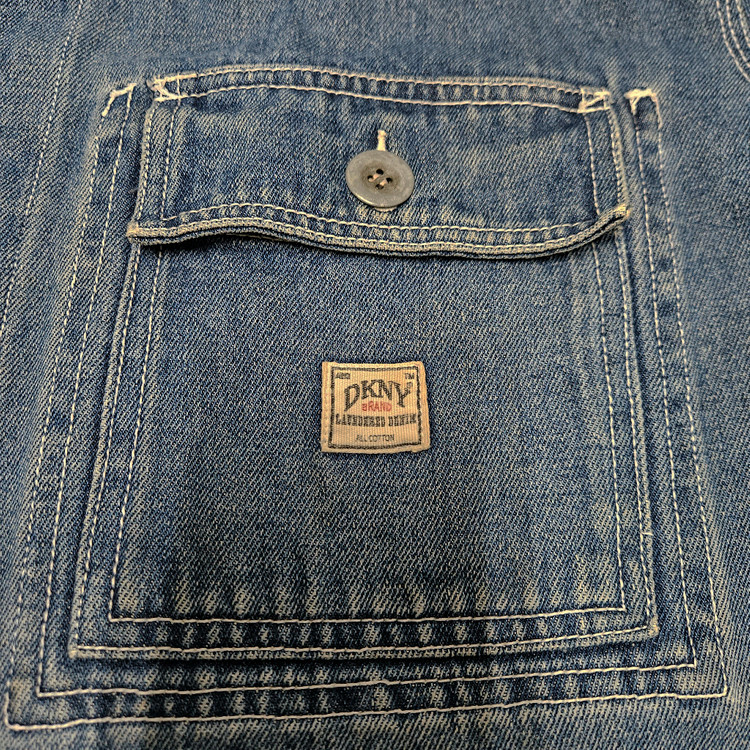 90s DKNY 빈티지 데님 쵸어 코트 105 팝니다/데님자켓 청자켓 청카바 워크웨어 칼하트 이미지