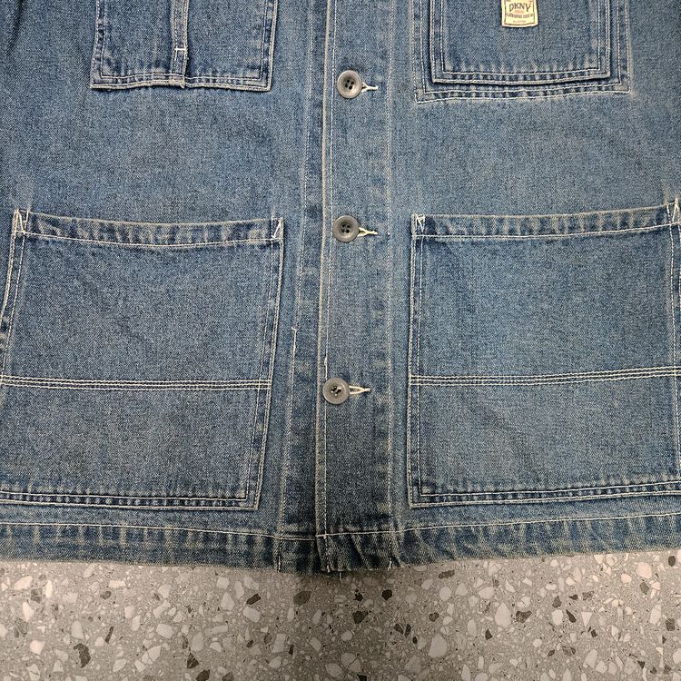 90s DKNY 빈티지 데님 쵸어 코트 105 팝니다/데님자켓 청자켓 청카바 워크웨어 칼하트 이미지