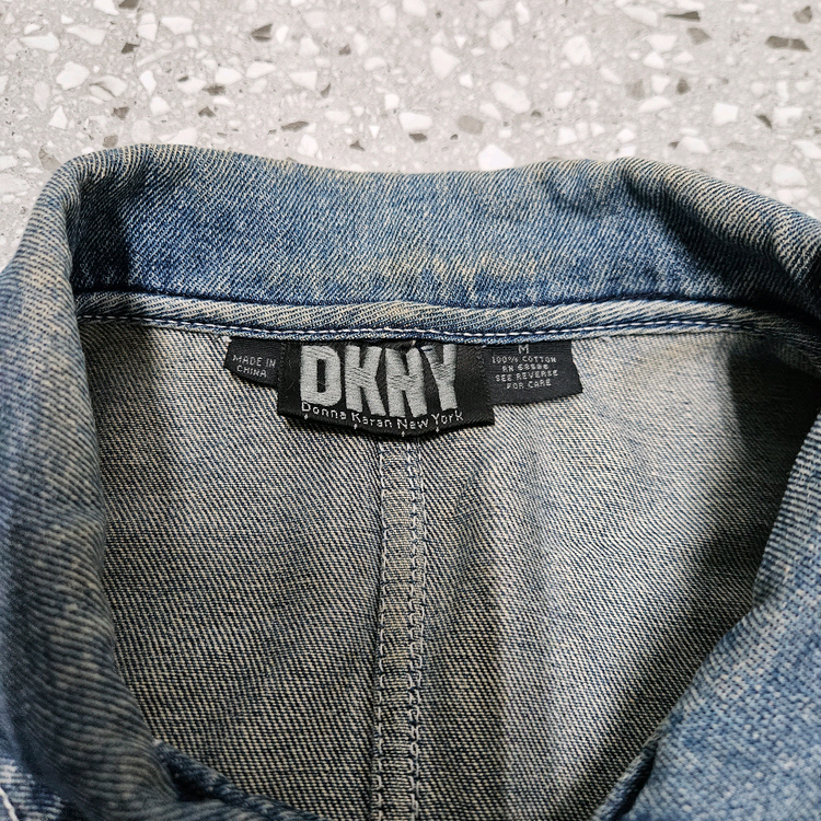 90s DKNY 빈티지 데님 쵸어 코트 105 팝니다/데님자켓 청자켓 청카바 워크웨어 칼하트 이미지