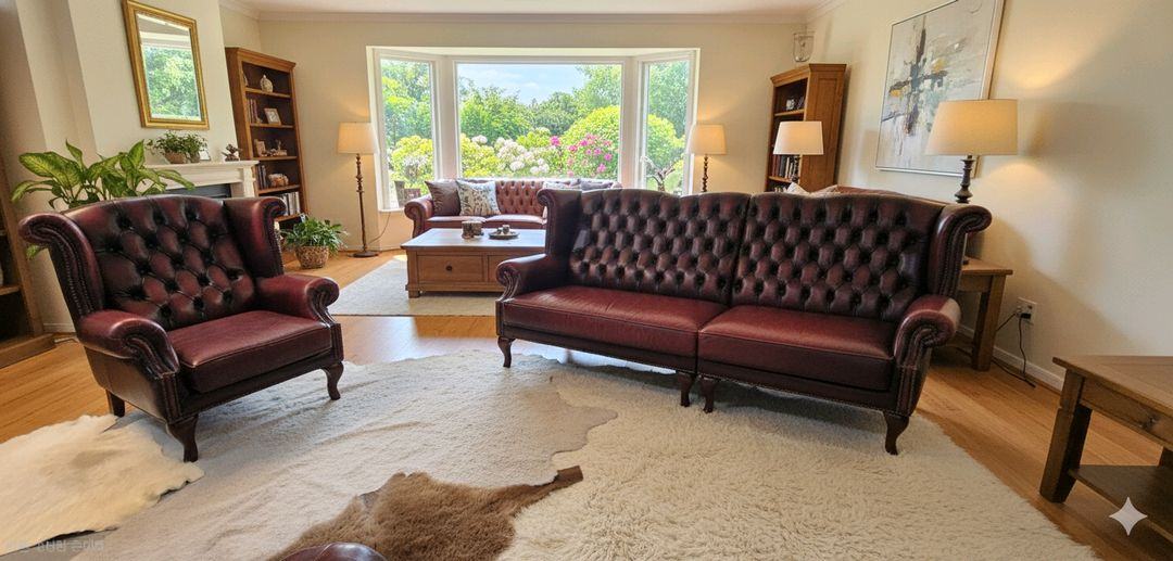 체스터필드 이태리 전체 천연가죽 4+1인소파 이미지