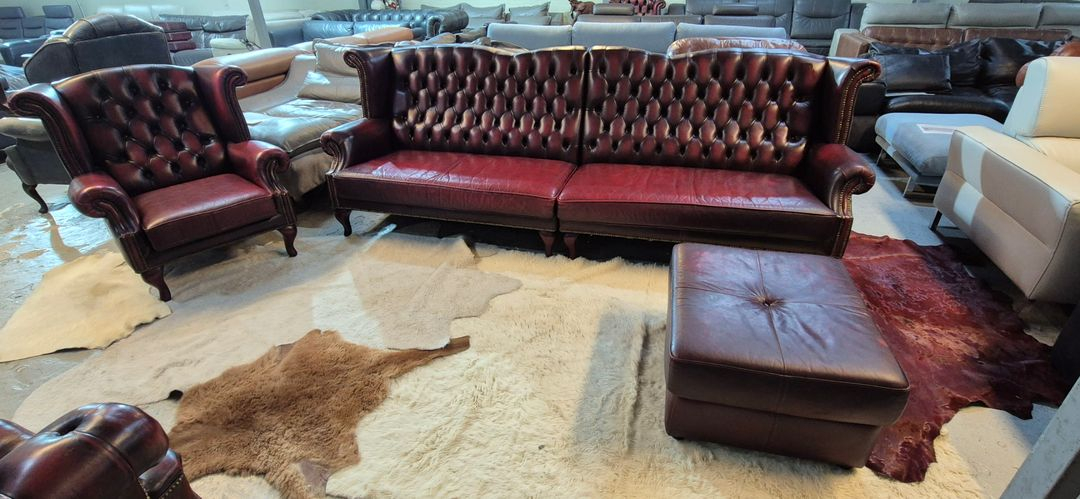체스터필드 이태리 전체 천연가죽 4+1인소파 이미지
