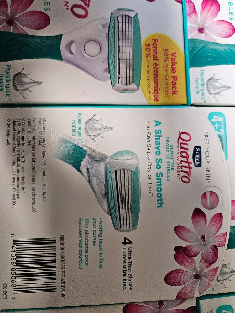 쉬크 콰트로 여성용 제모 면도날 6개입 새제품 이미지