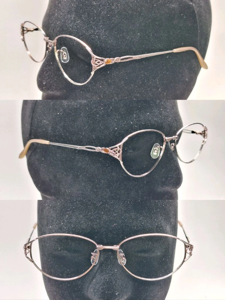 00s 일본 빈티지/ T415 보석 힌지 장식 티타늄 안경테53mm/여성안경 일제 수입 패션 클래식 y2k 아이웨어 이미지