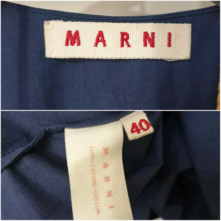 명품 MARNI 마르니 쇼라인 로프 벨티드 벌룬 블라우스 이미지