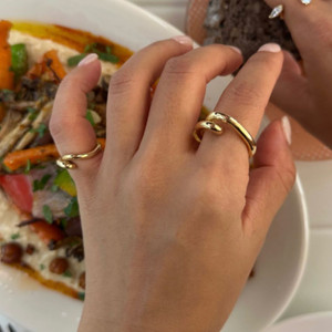 soe 볼드 트위스트 꼬임반지 옐로우도금 오픈형(8호~18호) 이미지