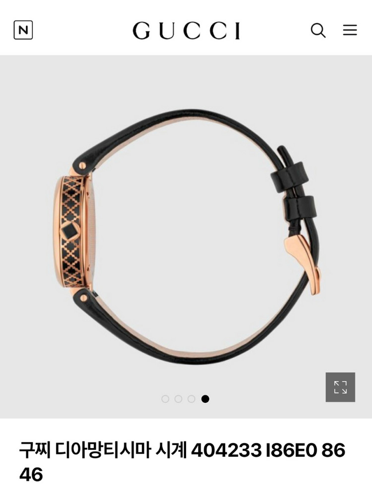 [구찌] 디아망티시마 쿼츠 가죽 스트랩 손목 시계 이미지