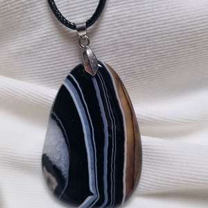 천연석 줄무늬 마노 펜던트 원석목걸이 이미지