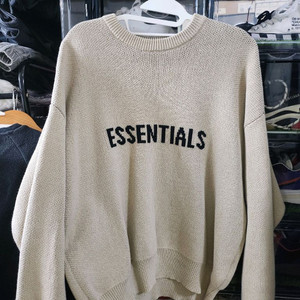 1회착 피어오브갓 에센셜 크루넥 니트 베이지 M 피오갓 에센셜스 니트맨투맨 린넨 이미지