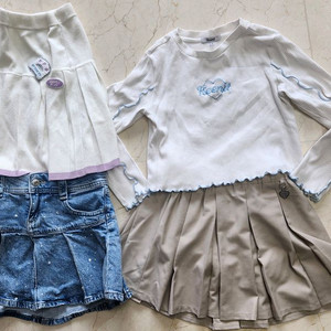 스타일노리터 킨잇 상하세트, h&m 데님 스커트, 신디키즈 니트 스커트 등. (140사이즈) 이미지