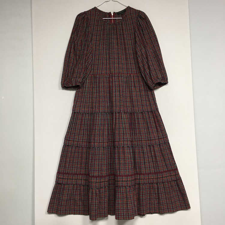 22 써스데이아일랜드 체크 핀턱 원피스 S 이미지
