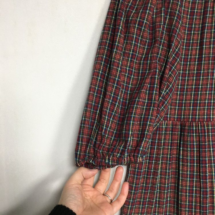 22 써스데이아일랜드 체크 핀턱 원피스 S 이미지