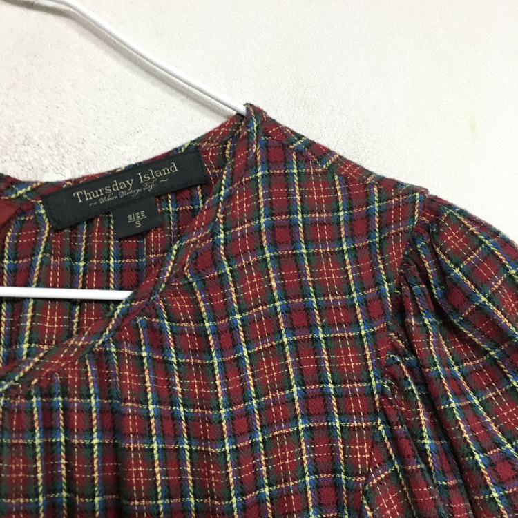 22 써스데이아일랜드 체크 핀턱 원피스 S 이미지