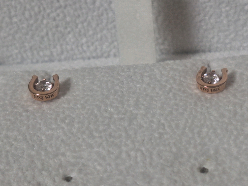 (무배) 스톤헨지 14K 로즈골드 럭키유 말발굽 귀걸이 P1539 이미지