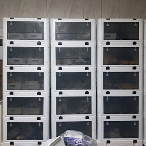 팝니다] 구르마형 PP수납장 접이식 바퀴 화이트 이미지