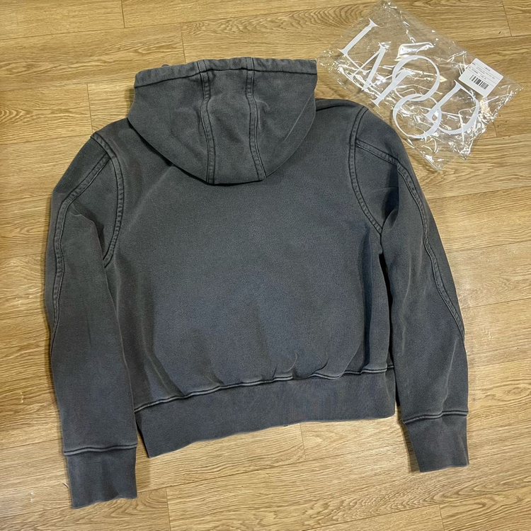 새상품44) 엘무드 LEGACY 피스 다이드 패치워크 헤비쭈리 크롭 후드집업 이미지