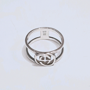 구찌 인터로킹 G 와이드 오픈 밴드 925 스털링 실버 반지 22호 이미지