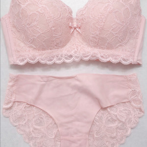 핑크 레이스 브라팬티세트 이미지
