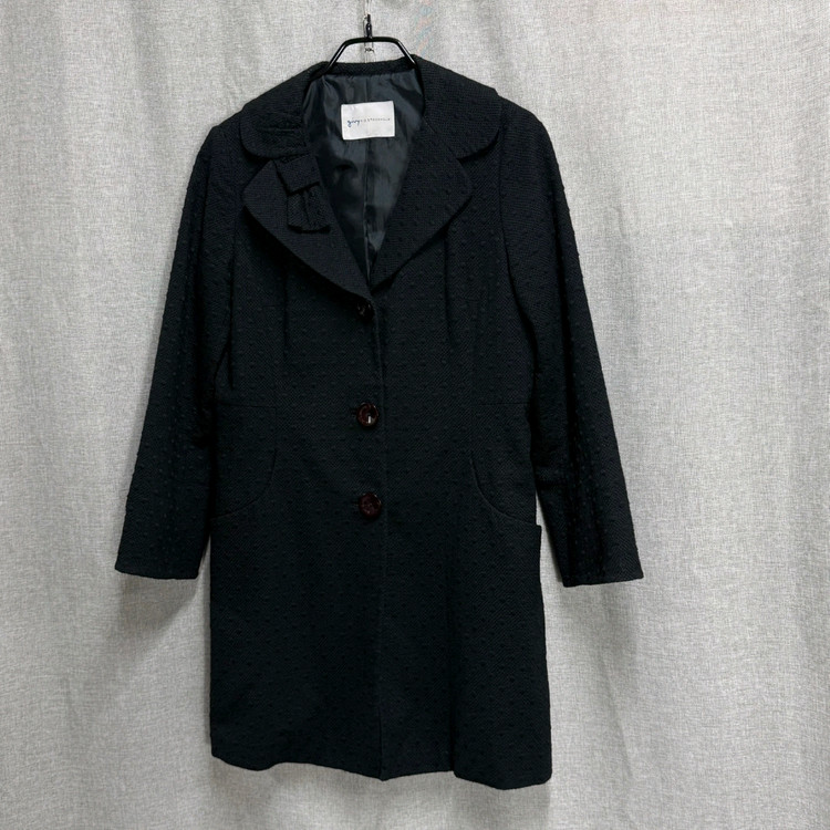 [66] 기비(GIVY) 블랙 도트 자카드 코트 자켓 이미지