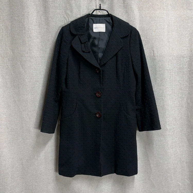 [66] 기비(GIVY) 블랙 도트 자카드 코트 자켓 이미지