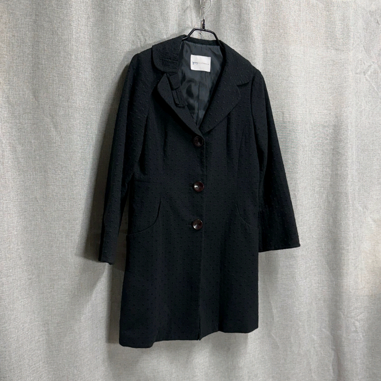 [66] 기비(GIVY) 블랙 도트 자카드 코트 자켓 이미지