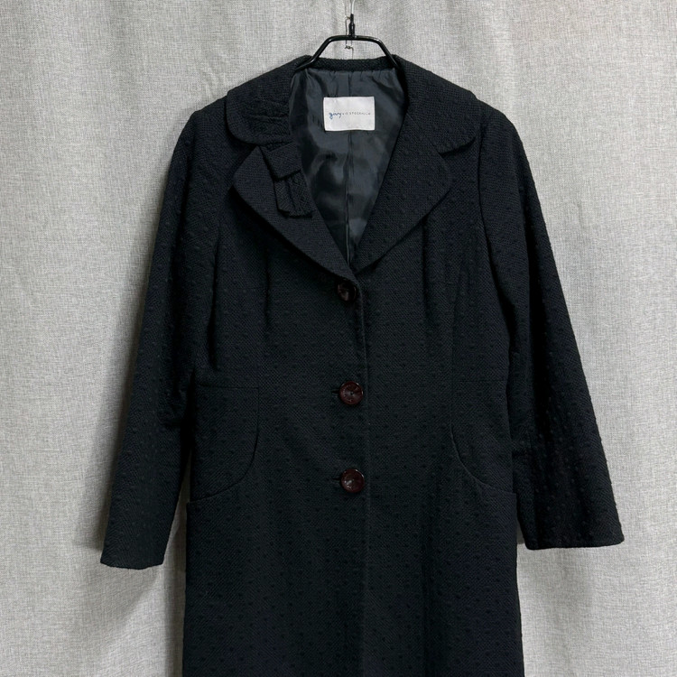 [66] 기비(GIVY) 블랙 도트 자카드 코트 자켓 이미지